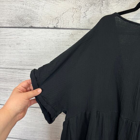 Shein Curve Plus Size Black Gauze Short Sleeve Lightweight Romper Size 24W/6X - Picture 7 of 8